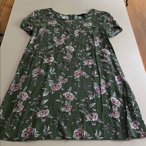 Army Green Floral Dress